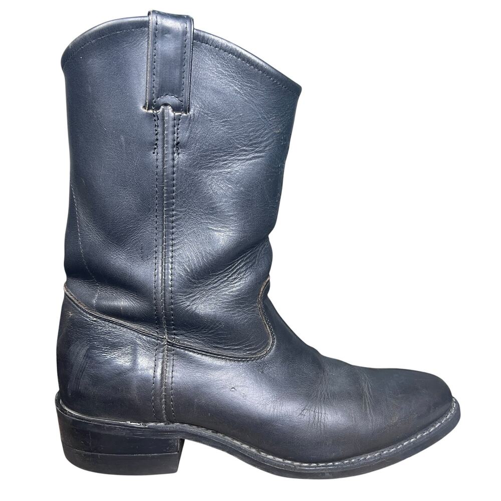 Vintage Chippewa USA Black Leather Roper Western Boots Size 12 D